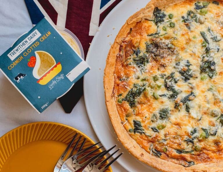 Coronation Spinach Broad Bean And Clotted Cream Quiche