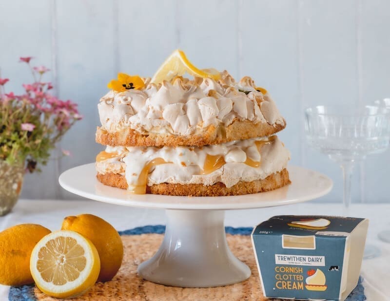 Lemon Meringue Clotted Cream Cake Trewithen Dairy