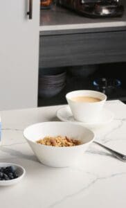Coffee, cereal and blueberries