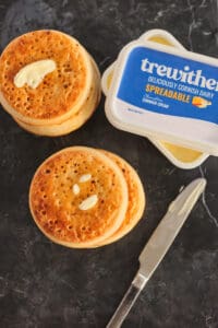 Butter on crumpets