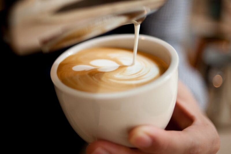 Coffee With Latte Art Heart