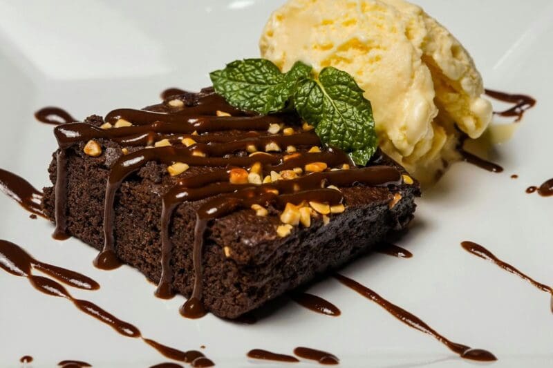 Mince Pie Brownies With Clotted Cream